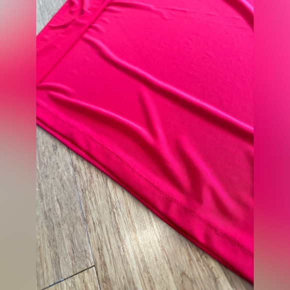 Express Long-sleeve Fitted Mesh Top Lipstick Red EUC - Picture 7 of 11